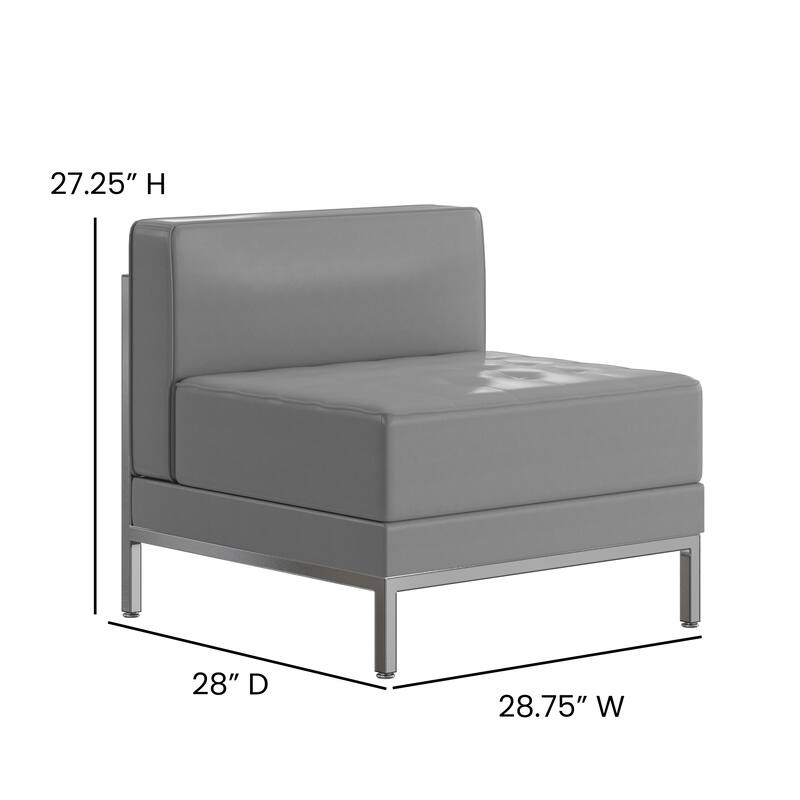 Contemporary LeatherSoft Middle Chair - Reception &Home Office Chair - 28"W x 28.75"D x 27.25"H