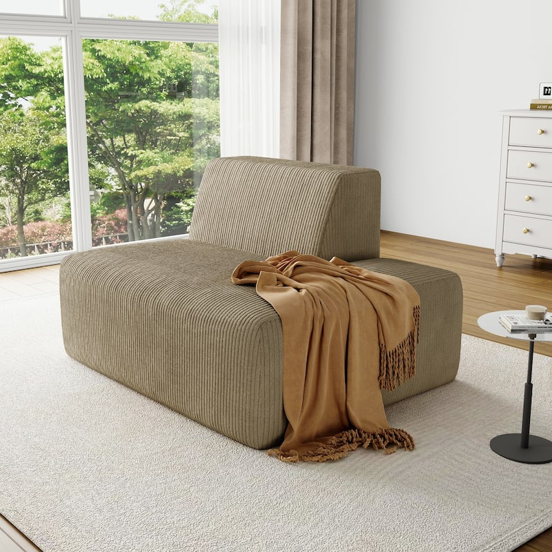 UIXE 50.7" W Soft Corduroy Sofa Chair Comfortable Lounge Chair For Indoor Space - 50.7" W x 31.8 H" 35.3 D"