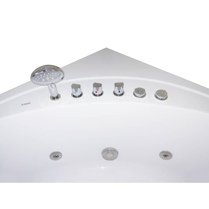 EAGO AM200 5-foot Rounded Modern Double-seat Corner Whirlpool Bathtub