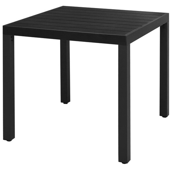 vidaXL Garden Dining Table WPC Aluminum 31.5"x31.5"x29.1" Black