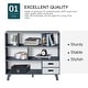 preview thumbnail 10 of 10, 3-Tier Floor Standing Child Bookcase Open Shelves Cabinet with Drawers
