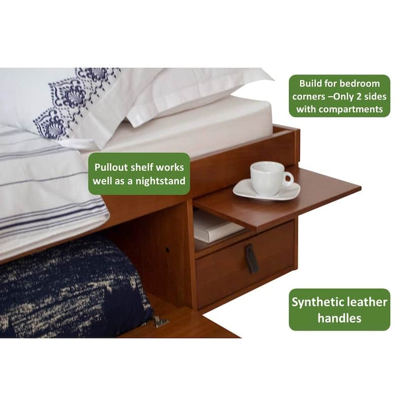 Copper Grove Rivne Storage Platform Bed with Drawers and Shelves