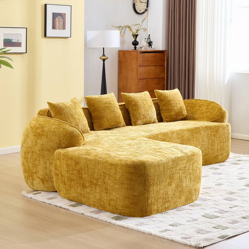 chenille L-shaped compressed sofa