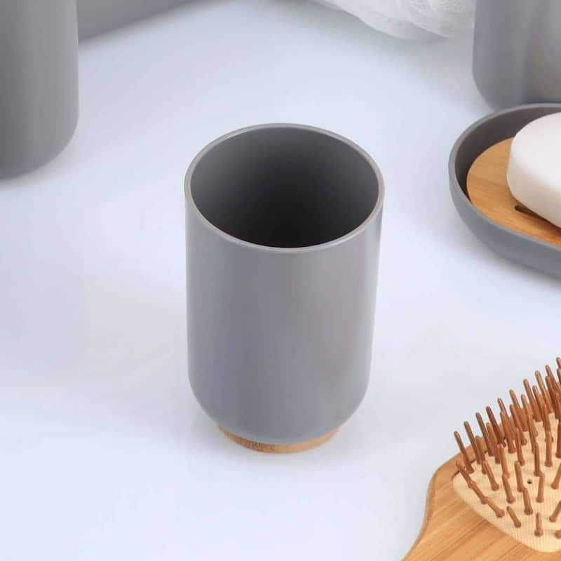 Grey Padang Bathroom Accessory Set 7-Pieces Bamboo - Tumbler Only