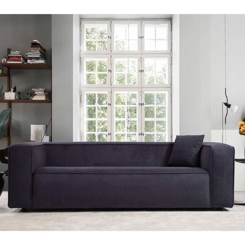 Belinda Mid Century Modern Furniture Style French Boucle Living Room Sofa - Grey
