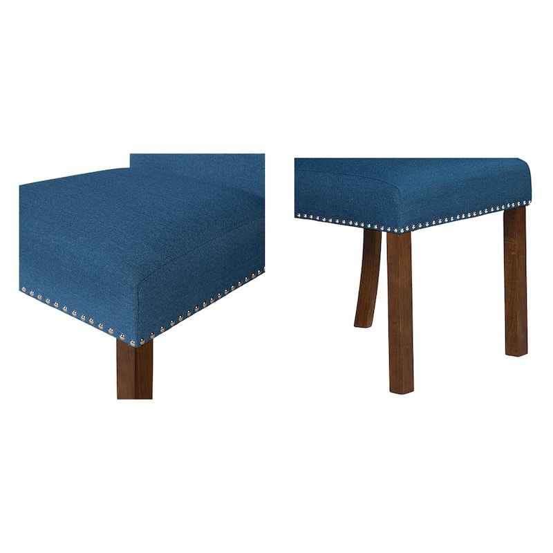 Upholstered Dining Chair with Nailhead Trim Set of 2