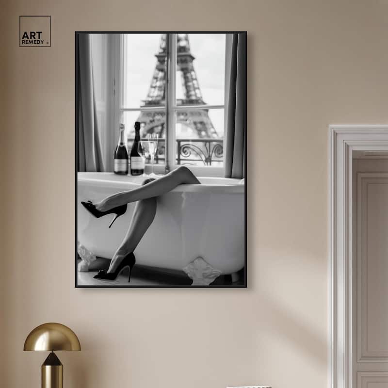 Bathtub Sit Back Glam Canvas by Art Remedy