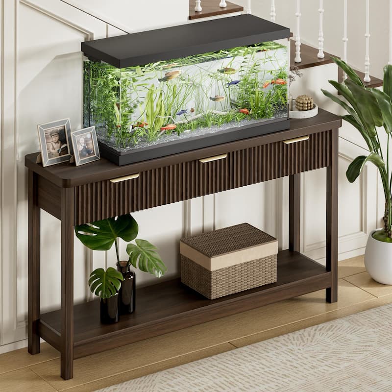 51"Wood Console Sofa Table with 3 Drawers for Living Room