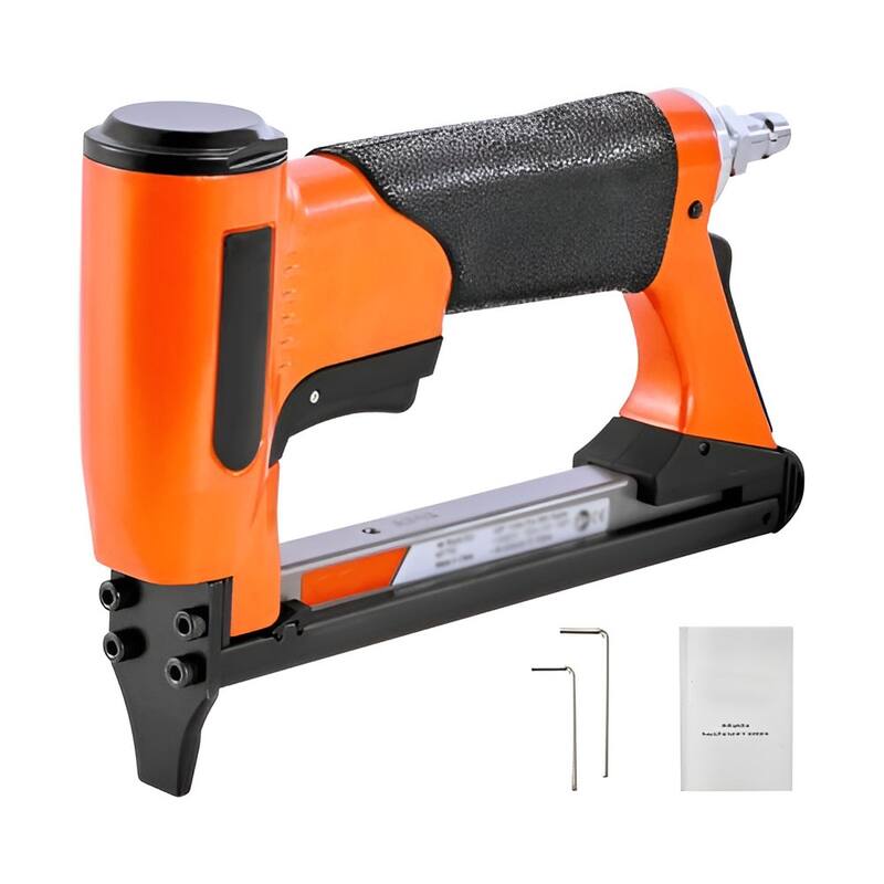 Black-Orange Aluminum 20-Gauge Pneumatic Staple Gun with High-Capacity Magazine - 8.66 x 1.89 x 5.71
