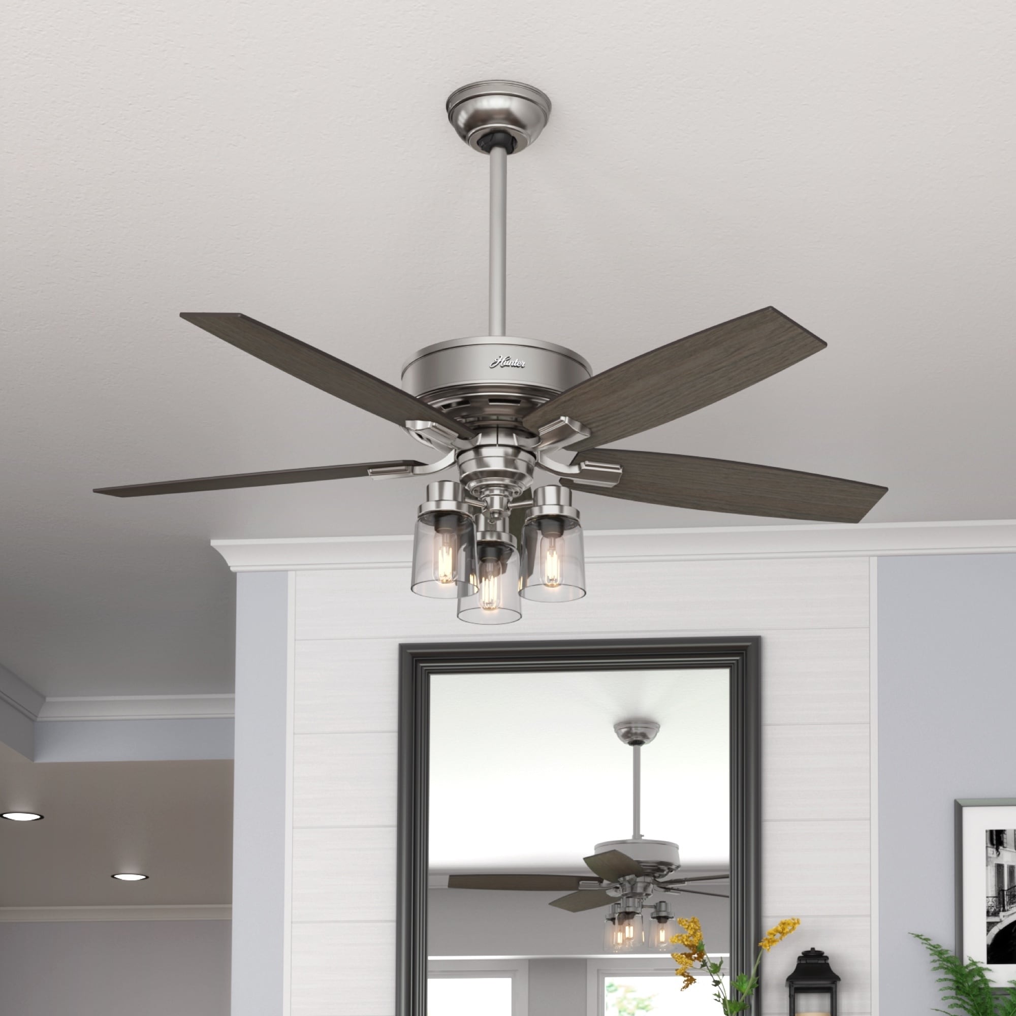 Hunter 52" Bennett Ceiling Fan with 3-Light Light Kit and Handheld Remote