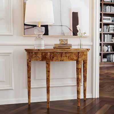 Hampton Demilune Burl 36" Console Table