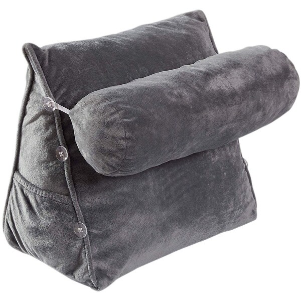 Cheer Collection TV Reading and Wedge Pillow with Detachable Bolster - 16" x 9" x 18"