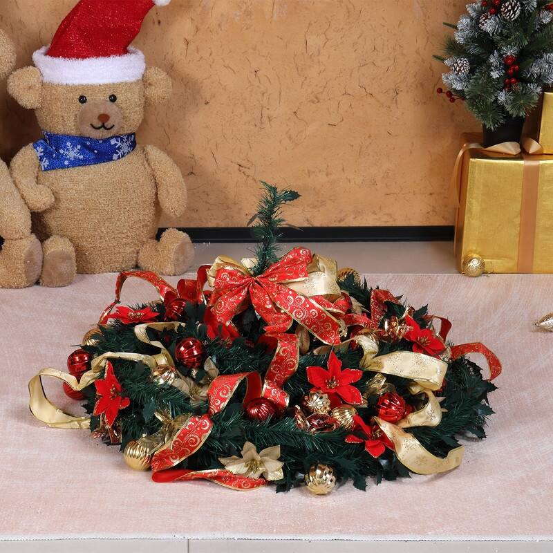 7 FT Fully Decorated Pre-lit Pop Up Artificial Xmas Tree with 200 Warm Lights Remote Control