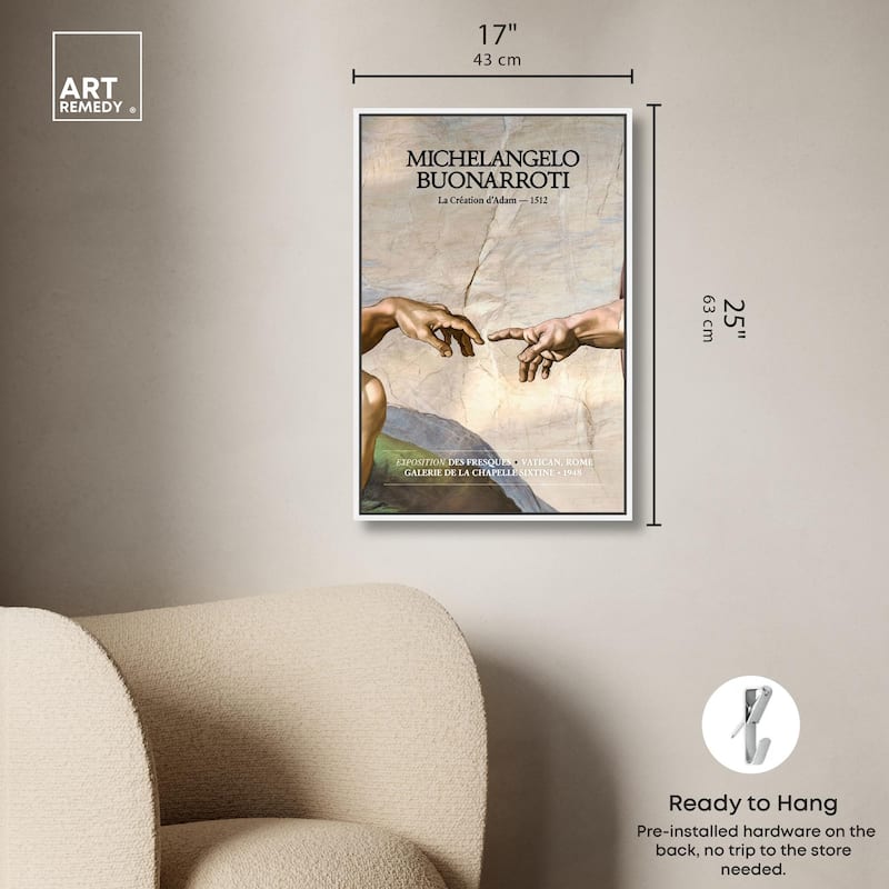 Touching Fingers Canvas by Art Remedy