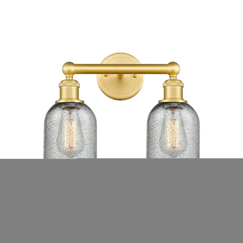 Innovations Lighting 616-2W-12-14 Caledonia Vanity Caledonia 2 Light - Satin Gold / Charcoal