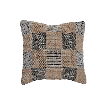 Handwoven Cotton Jute Cushion Check