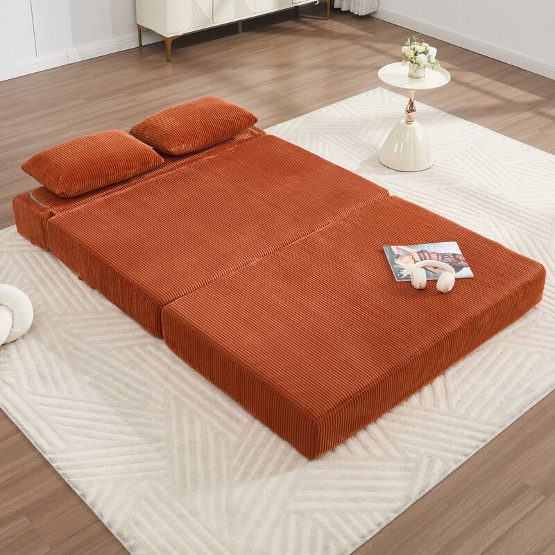 Rossetta Contemporary Square Space-Adaptive Foldable Design Corduroy Lasting Comfort Sofa, Easy to Assembly and Store