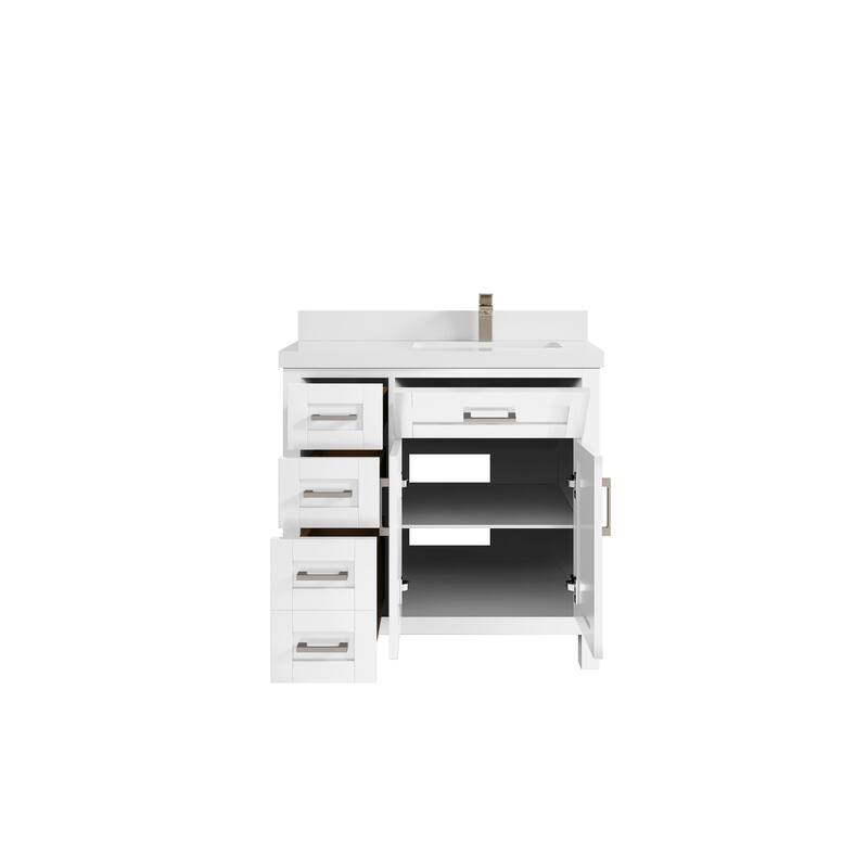 Willow Collections 36 in. W x 22 in. D Cambridge Right Offset Sink Bathroom Vanity with Countertop
