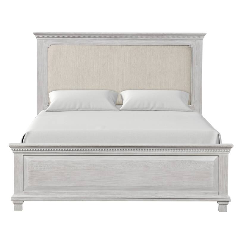 Furniture of America Eleanor Modern Rustic Weathered Grey Solid Wood Panel Bed