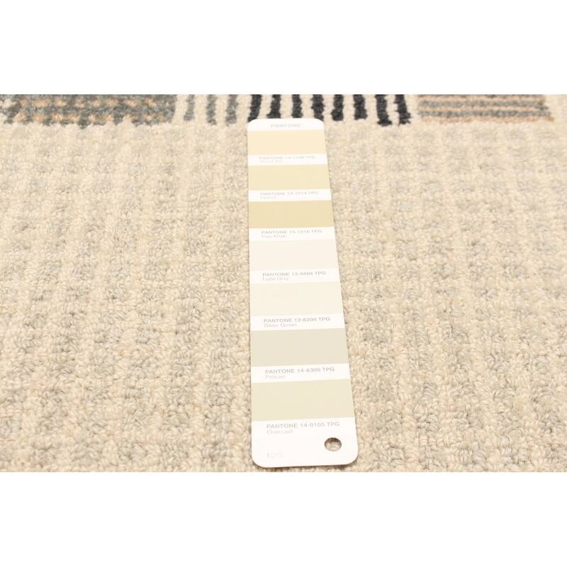 ECARPETGALLERY Hand Tufted Timeless Khaki Wool Rug - 5'0 x 8'0