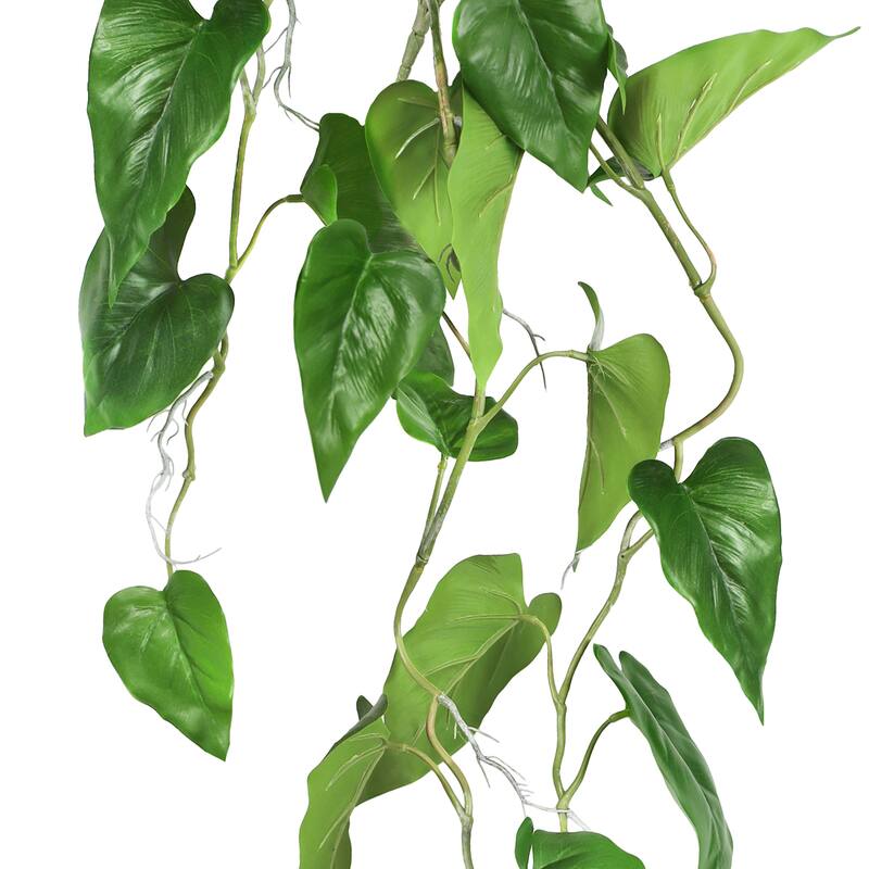 Artificial Philodendron Leaf Vine Hanging Plant Greenery Foliage Bush 36in - 36" L x 12" W x 6" DP - 36" L x 12" W x 6" DP