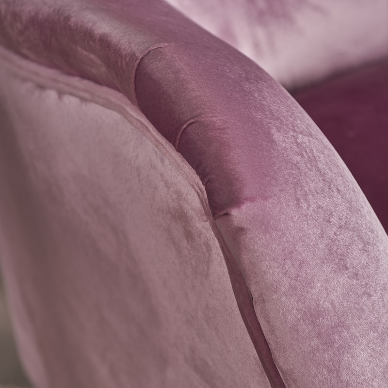 Roomfitters Tufted Velvet Wingback Armchair, Rolled-Arm Accent Seating, Mid-Century Modern Living Room Chair, Pink