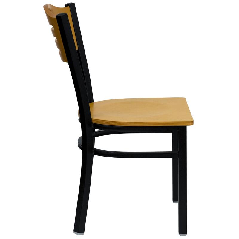 Slat Back Metal Restaurant Chair - 16.5"W x 21.5"D x 32.75"H