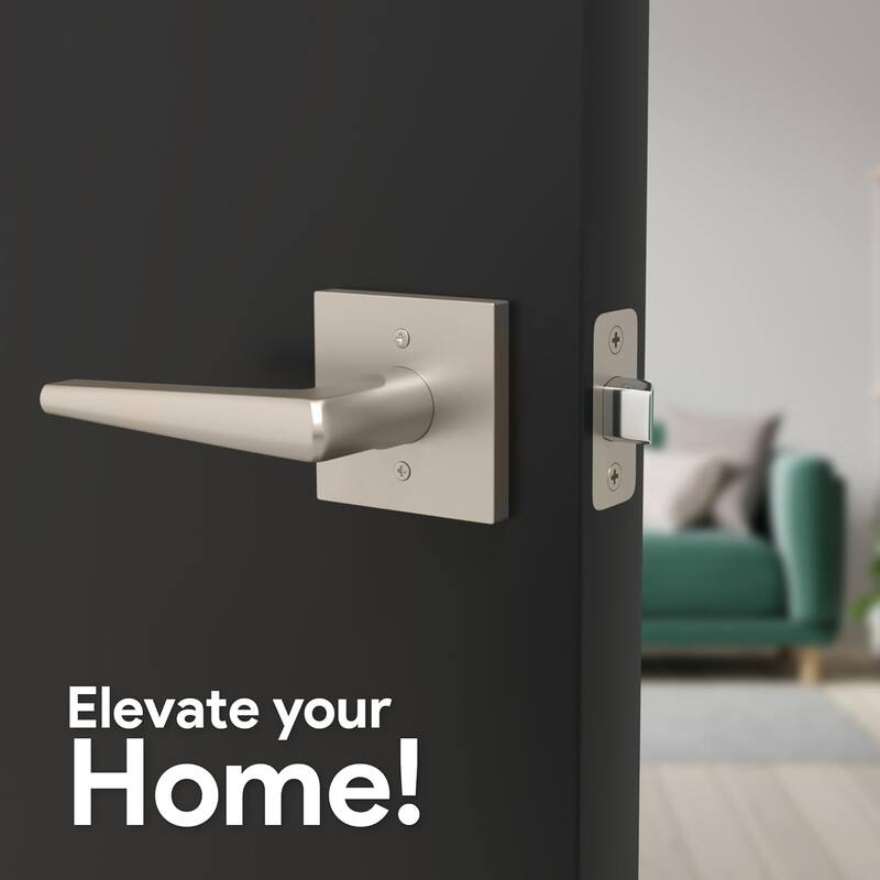 Mega Handles SCHEIN Angled Passage Door Lever Handle | Reversible Keyless Door Lock Handles for Hallway, Closet, and Bathroom