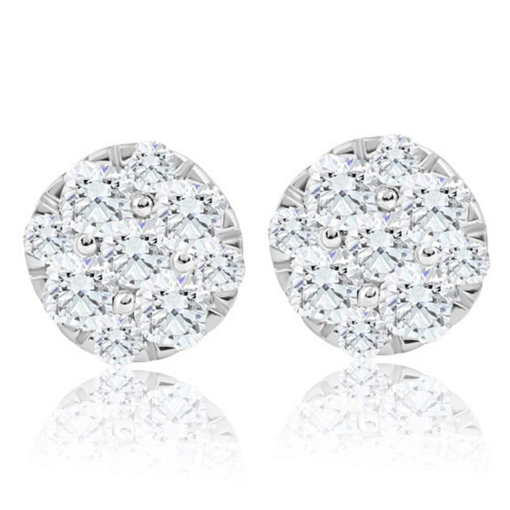 Bliss Diamond 1/2Ct TW Round Cut Diamond Pave Studs Lab Grown Yellow Gold Earrings
