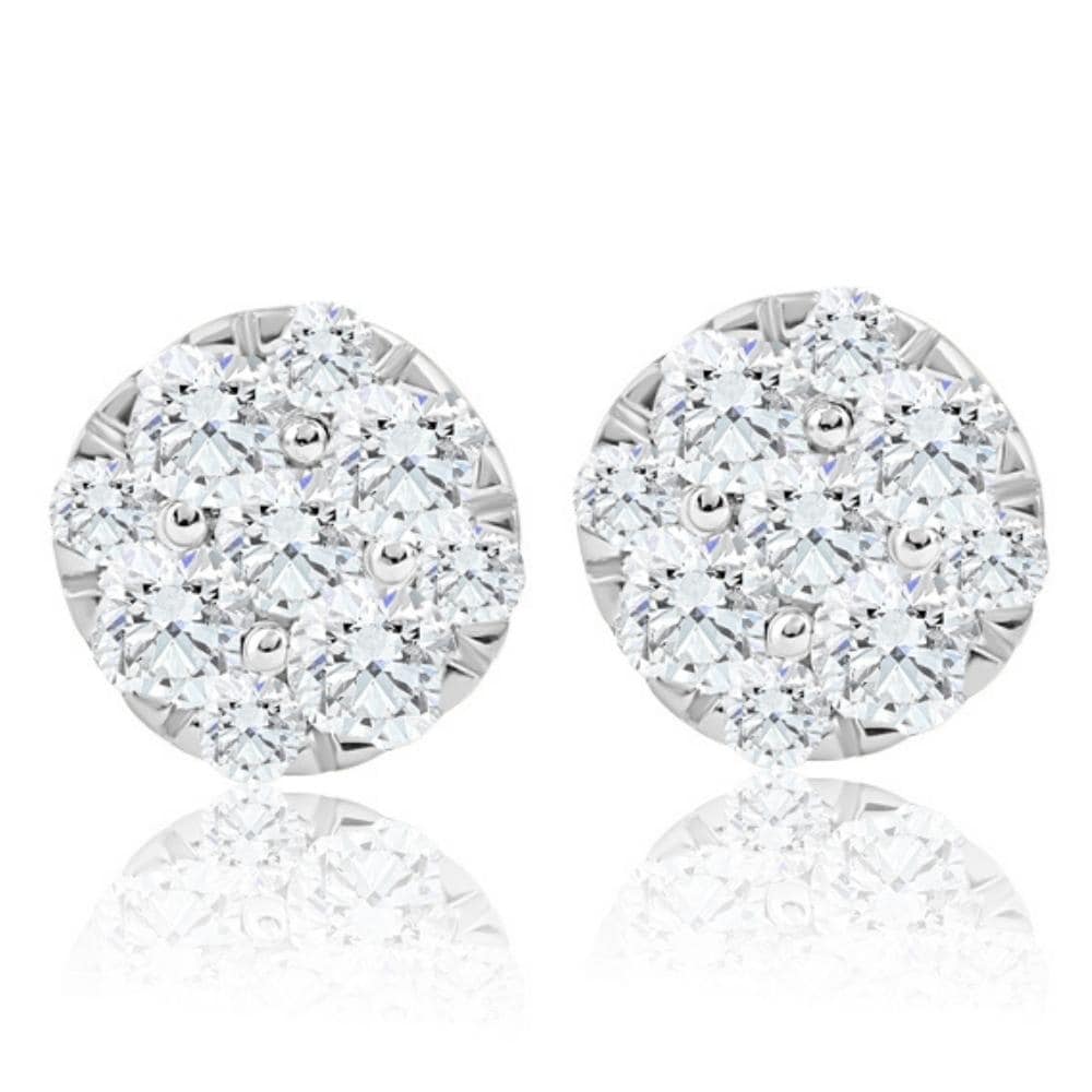 Bliss Diamond 1/2Ct TW Round Cut Diamond Pave Studs Lab Grown Yellow Gold Earrings