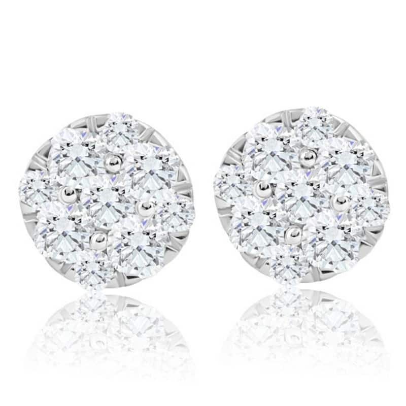 Bliss Diamond 1/2Ct TW Round Cut Diamond Pave Studs Lab Grown Yellow Gold Earrings - Yellow