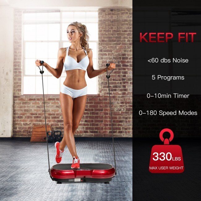 Fitness Machine with Remote Control Bluetooth Loop 3D Vibration Plate 