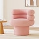 preview thumbnail 2 of 26, Christopher Knight Home - Swivel Bliss American Design Upholstered Round Swivel Barrel Chair with Teddy Fleece Fabric Pink