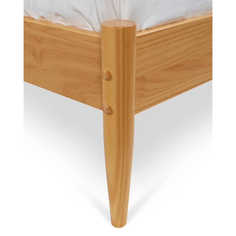Mid Century Solid Wood Platform Bed Queen Size