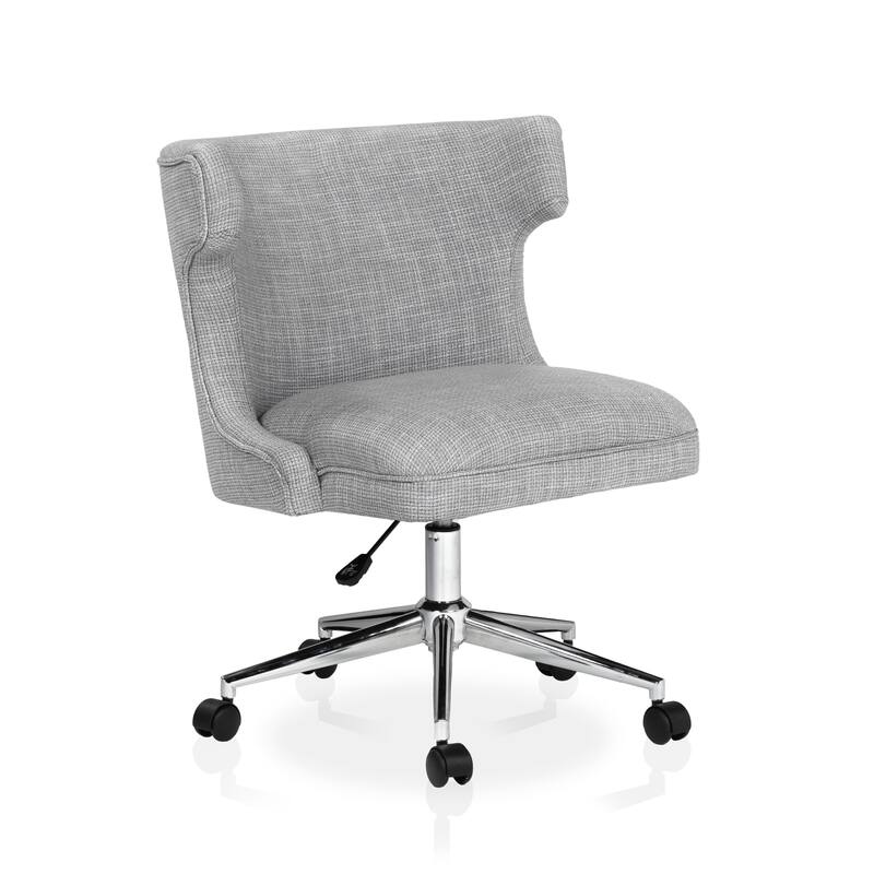 Milton Modern Grey Fabric Wingback Swivel Desk Chair by Furniture of America