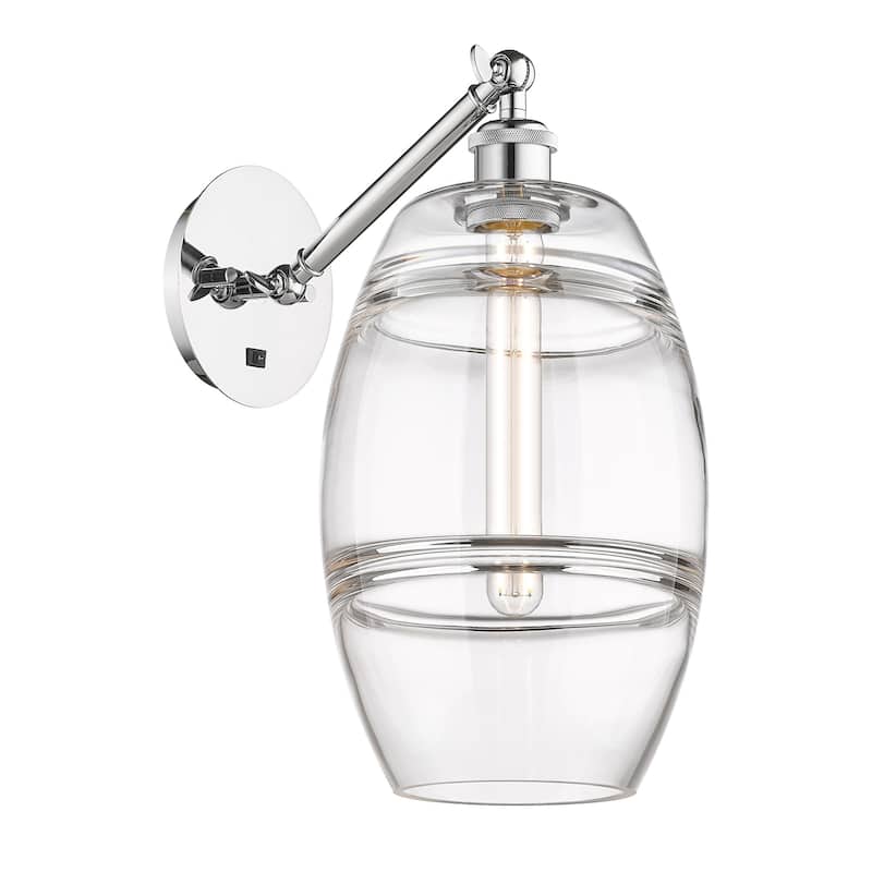 Innovations Lighting 317-1W-10-8 Vaz Sconce Vaz 10" Tall Wall Sconce - Polished Chrome / Clear