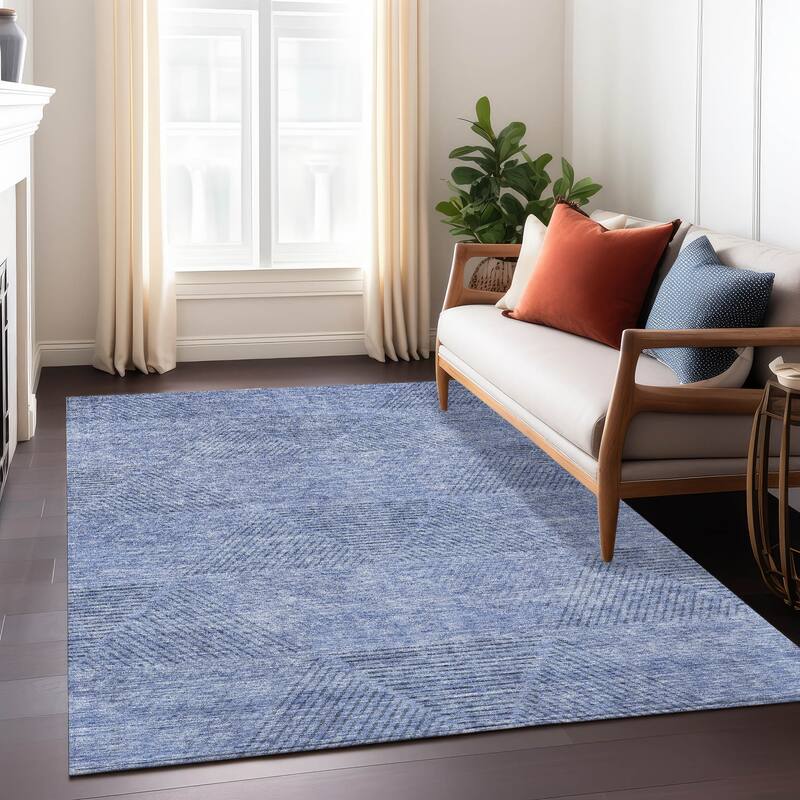 Machine Washable Indoor/ Outdoor Chantille Contemporary Prism Rug
