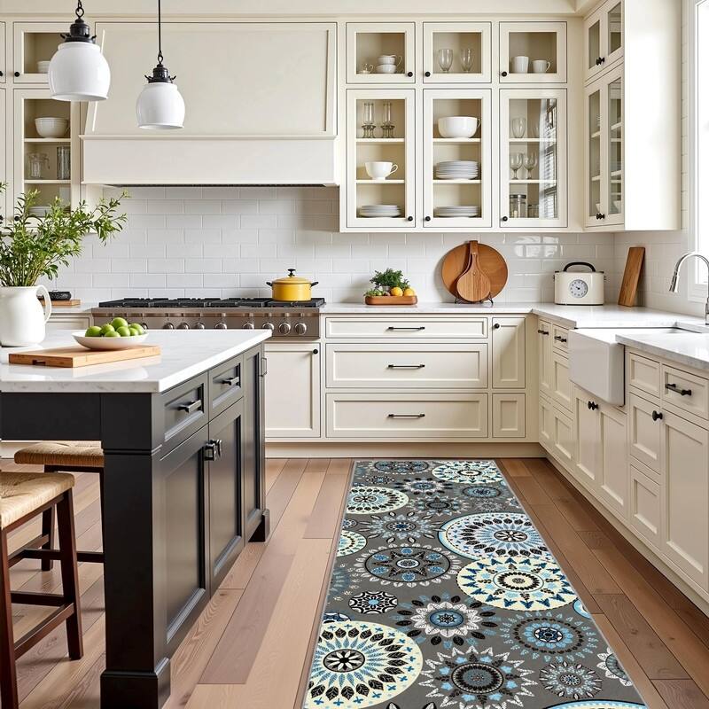 Boho Kitchen Rugs Non-Slip Washable Farmhouse Kitchen Mat 3 Piece Set - 20"x32"+20"x48"+20"x59"