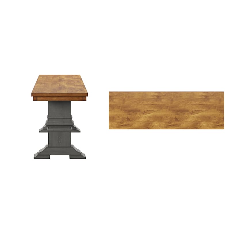 Ronda Two-Tone Trestle Leg Wood Dining Bench