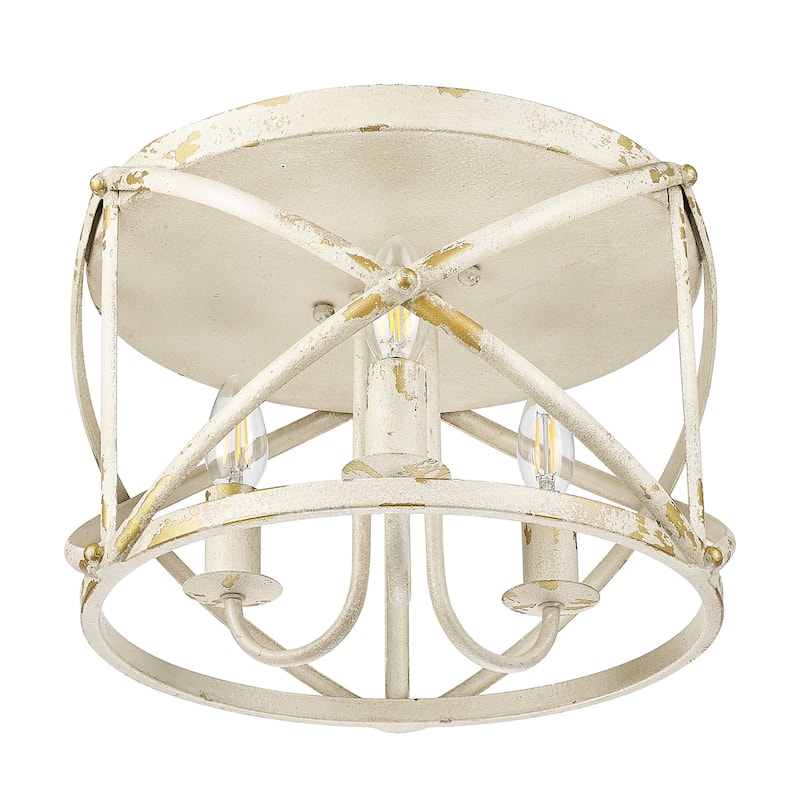 Golden Lighting 0890-FM Alcott 3 Light 15" Wide Flush Mount Drum