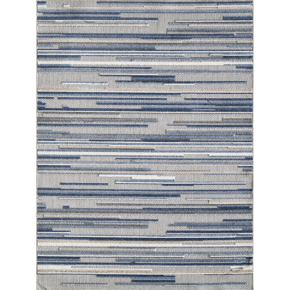 Domani Napa Ombre Textured Stripe Indoor/ Outdoor Rug