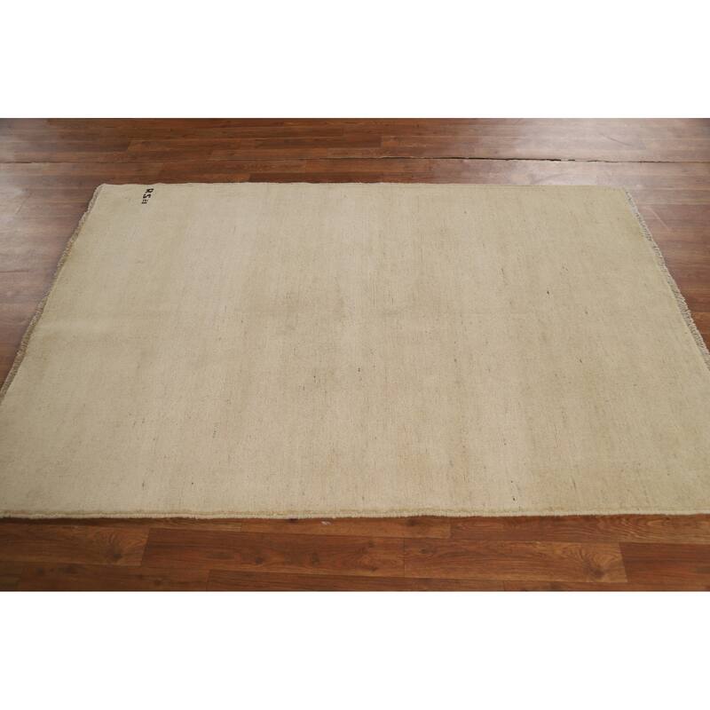 Contemporary Gabbeh Oriental Accent Rug Hand-Knotted Wool Carpet - 4'0"x 6'0"