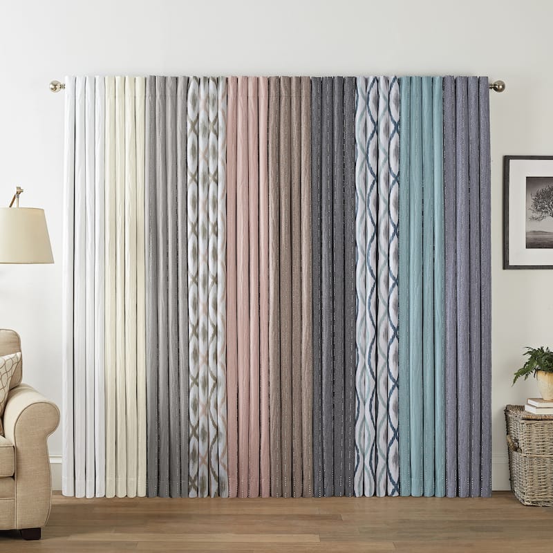 Eclipse Basel Geometric Draft Stopper Energy Saving 100% Blackout Grommet Top Curtain Panel