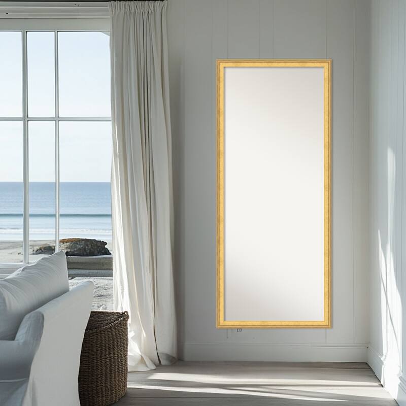 Owen Non-Beveled Framed Full-Length Floor Leaner Mirror - Owen Gold - 27 x 63 in