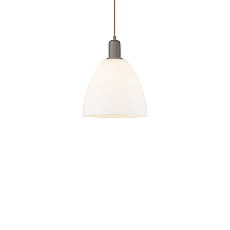 Innovations Lighting 716-1P-13-9 Bristol Pendant Bristol 9" Wide Mini - Oil Rubbed Bronze / Matte White