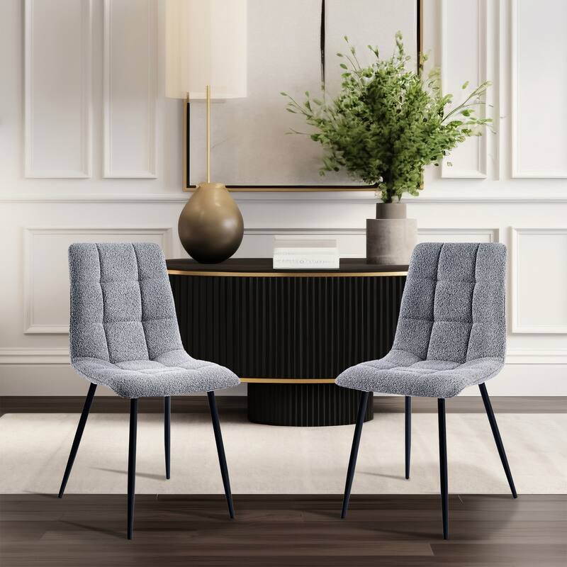 Porthos Home Tomas Fabric Dining Chairs with Steel Legs, Set of 2