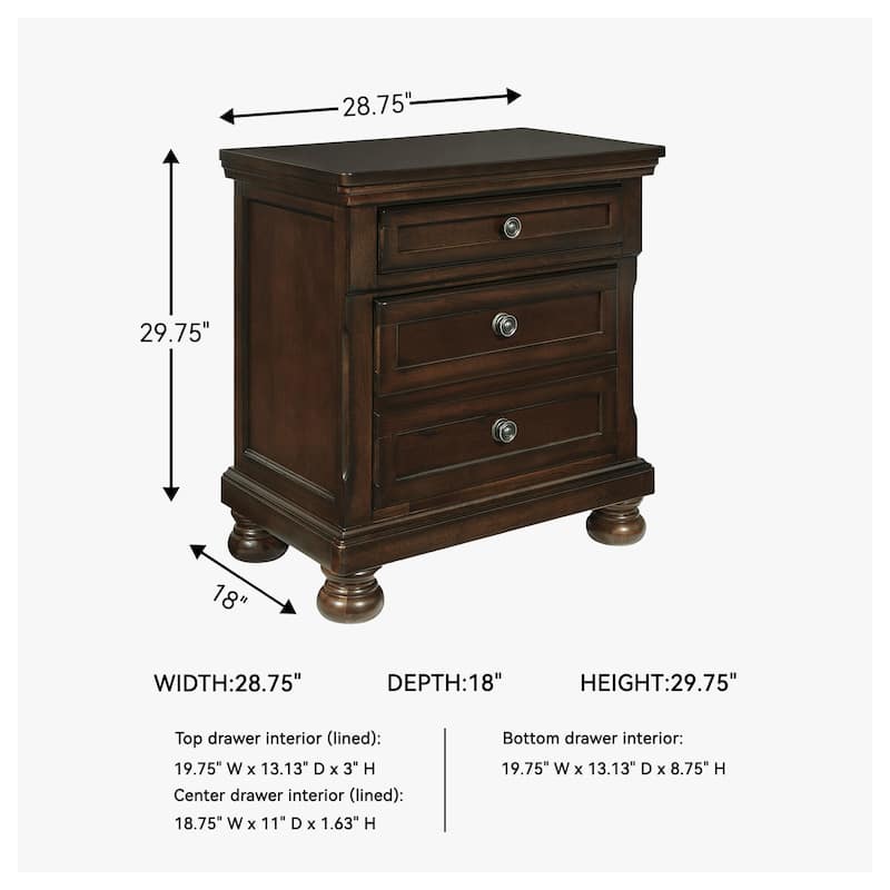 Signature Design by Ashley Porter Rustic Brown 2 Drawer Nightstand