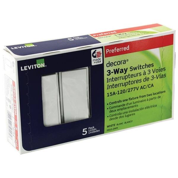 Leviton 5603 2wm Decora 3 Way Switch 15 Amp 120 227 Volts White