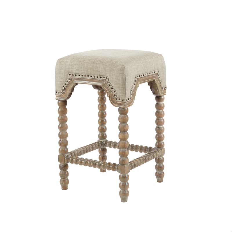Madison Park Davisina Silver Counter Stool - 15"W x 15"D x 25.75"H