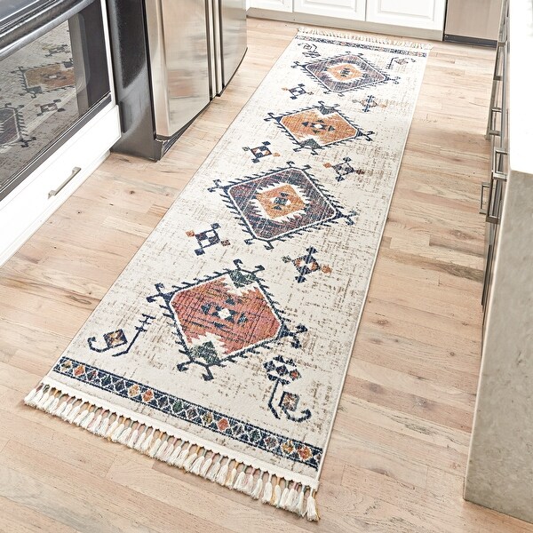 Gertmenian Amiens Hvar Cream Moroccan Style Area Rug Runner - 2' 7